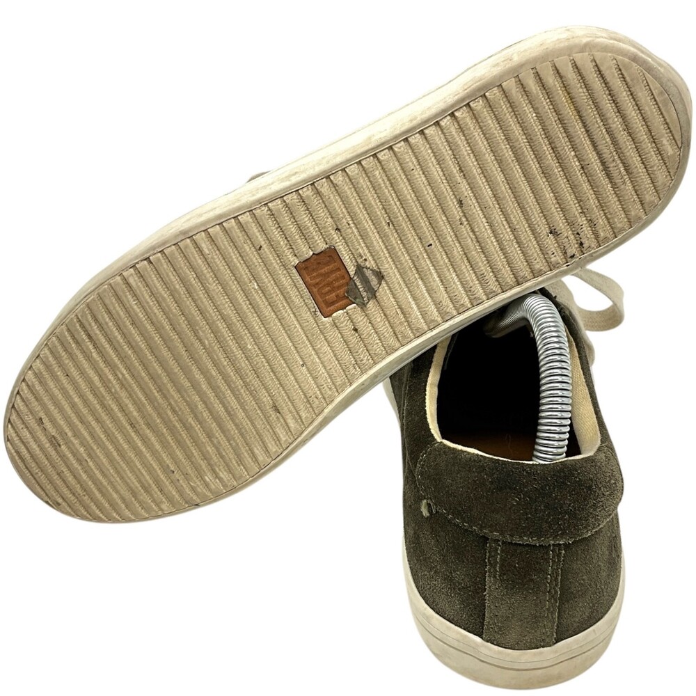 Frye Size 8.5 Kerry Sneakers Dark Green Suede Low Top White Laces Women's - Picture 14 of 16